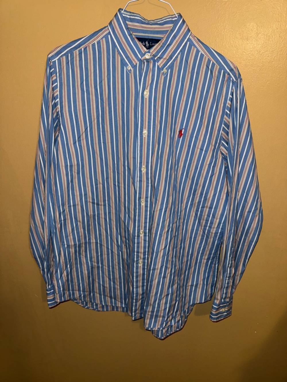 Polo by Ralph Lauren Blue Striped Button-Down Shirt large